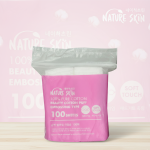 Nature Skin 100% Pure Cotton Beauty Cotton Puff Embossing Type 100 Pcs packaging