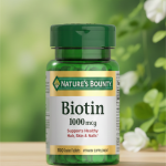 Nature's Bounty Biotin 1000 mcg 100 Count bottle original packaging