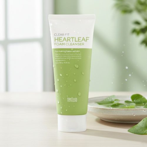 Tenzero Clear Fit Heartleaf Foam Cleanser tube