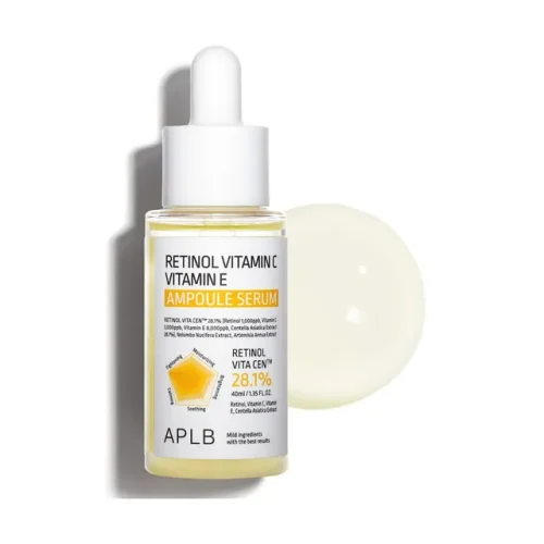 APLB Retinol Vitamin C Vitamin E Ampoule Serum 40ml original purple dropper bottle