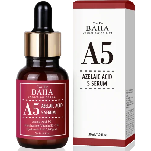 Cos De BAHA Azelaic Acid 5% Facial Serum 30ml bottle packaging