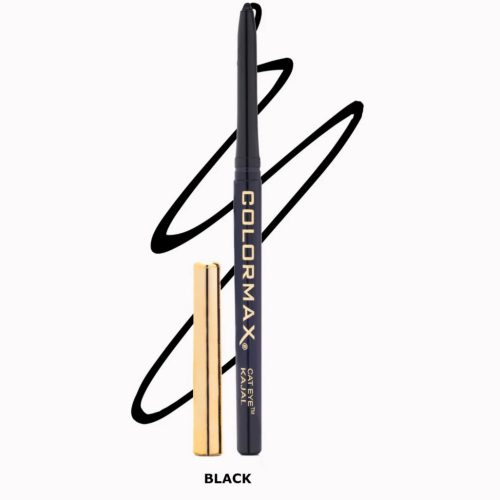 Colormax Waterproof Automatic Pencil Kajal in black shade, 0.35g, designed for long-lasting eye definition.