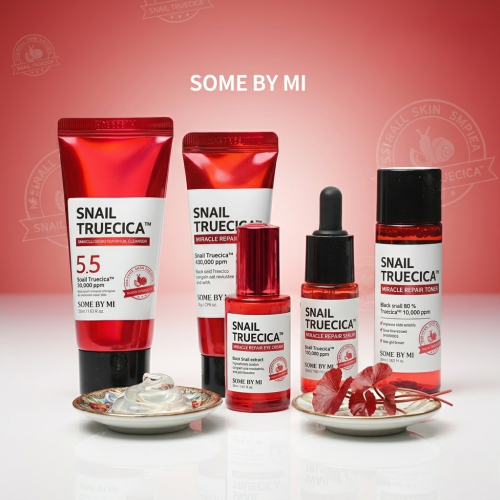 SOME BY MI Snail Trucica Kit Set, skincare kit with snail mucin and Trucica complex for repair and soothing.