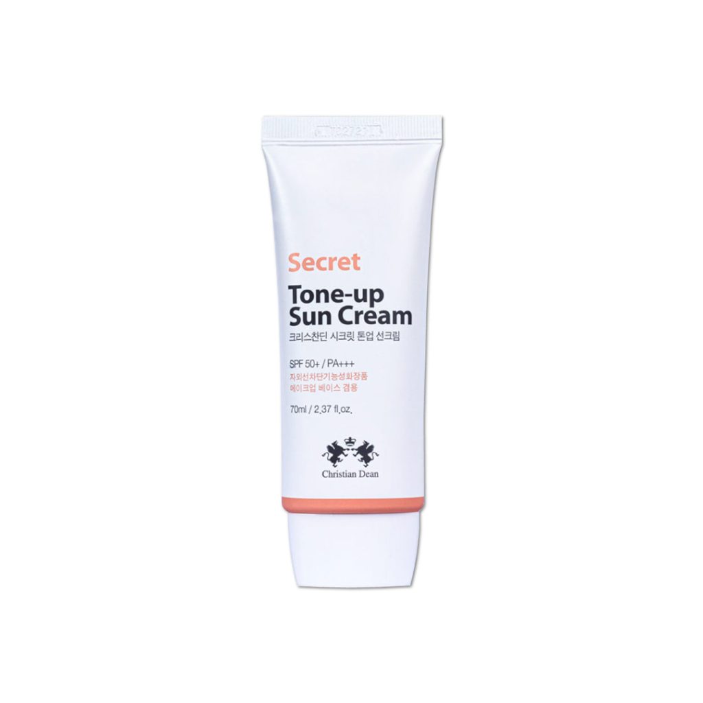 Christian Dean Secret Tone Up Suncream 70ml tube packaging