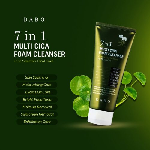 DABO 7 IN One Multi Cica Foam Cleanser 180ml tube packaging