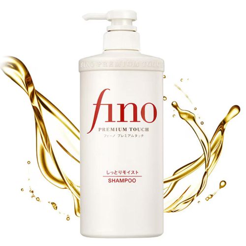 Shiseido Fino Premium Touch Shampoo 550ml bottle, nourishing shampoo for silky and healthy hair.