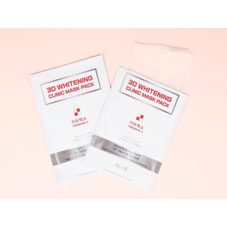 Beaute 3D Whitening Sheet Mask 30ml original silver and white pouch