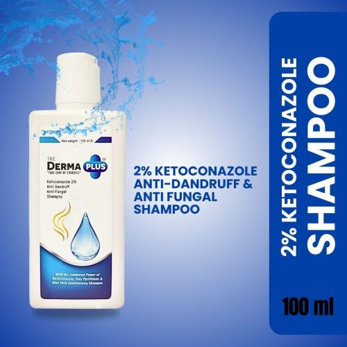 The Derma Plus Ketoconazole 2% Anti‑Dandruff Shampoo bottle