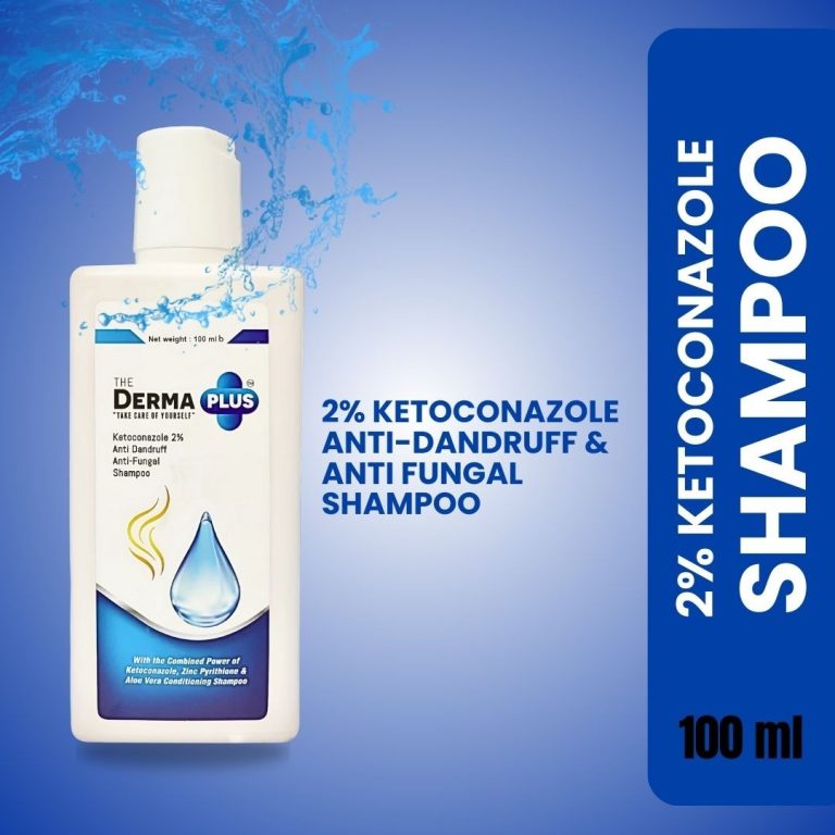 The Derma Plus Ketoconazole 2% Anti‑Dandruff Shampoo bottle