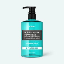 Kundal Pure & Safe+ Feminine Wash bottle