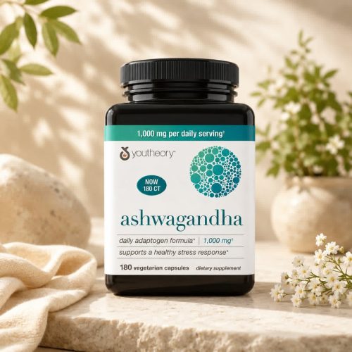 Youtheory Ashwagandha 1000 mg — 180 Vegetarian Capsules