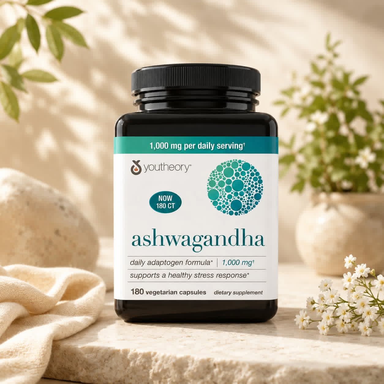IMG-20260524-WA0010 Youtheory Ashwagandha 1000 mg — 180 Vegetarian Capsules - Image 1